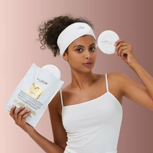 LUCE Lazy Eraser Reuseable Gentle Makeup Remover Pads Set of 3 Pads + Bag *BNIP